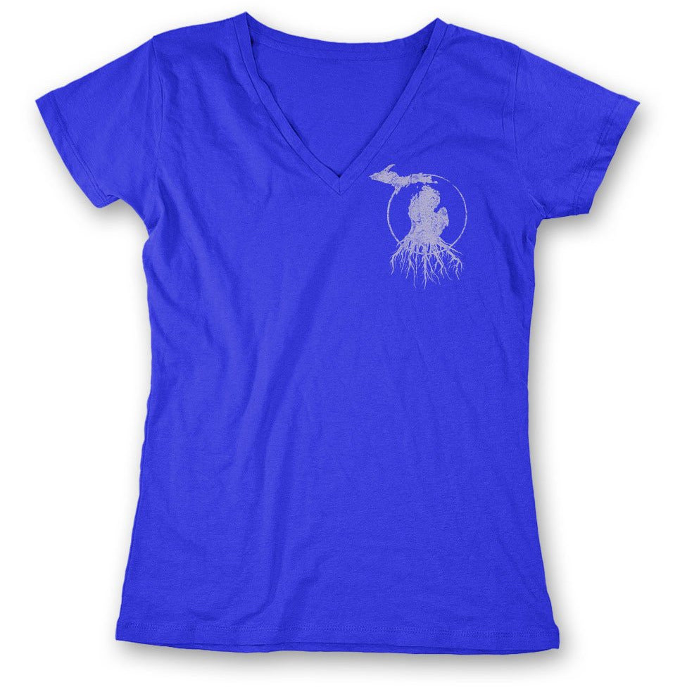 MI Roots - Ladies' 100% Cotton V-Neck