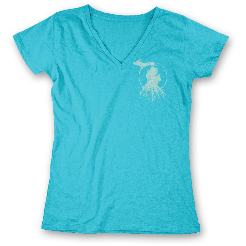 MI Roots - Ladies' 100% Cotton V-Neck