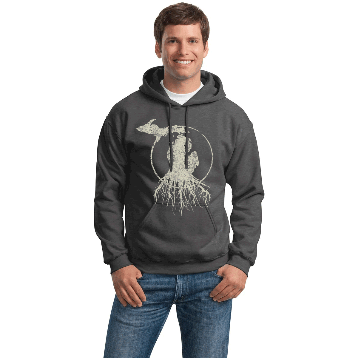 MI Roots - Unisex Heather Hooded Sweatshirt