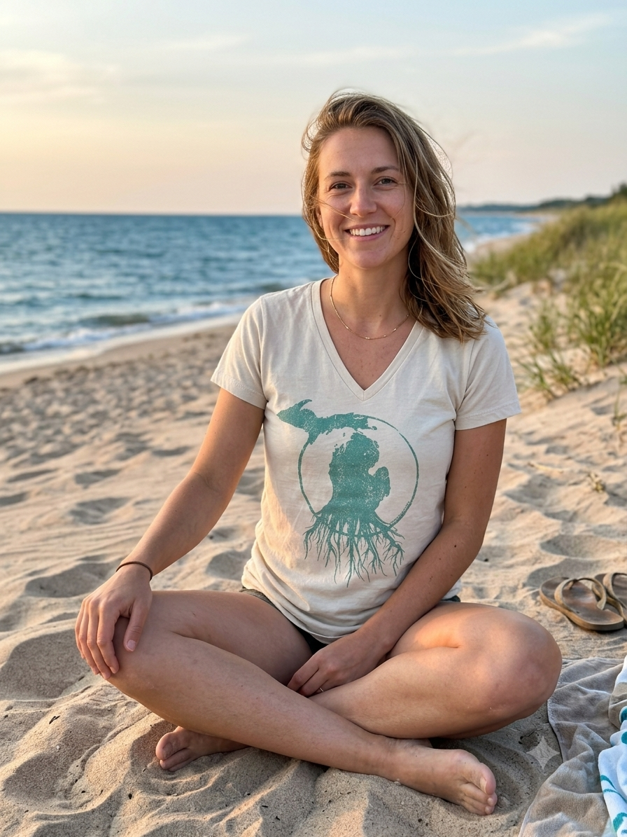 MI Roots - Ladies' Relaxed V-Neck
