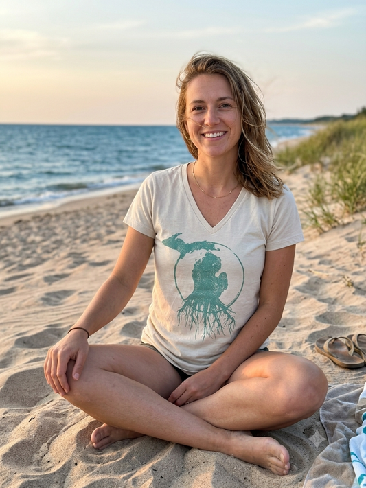 MI Roots - Ladies' Relaxed V-Neck