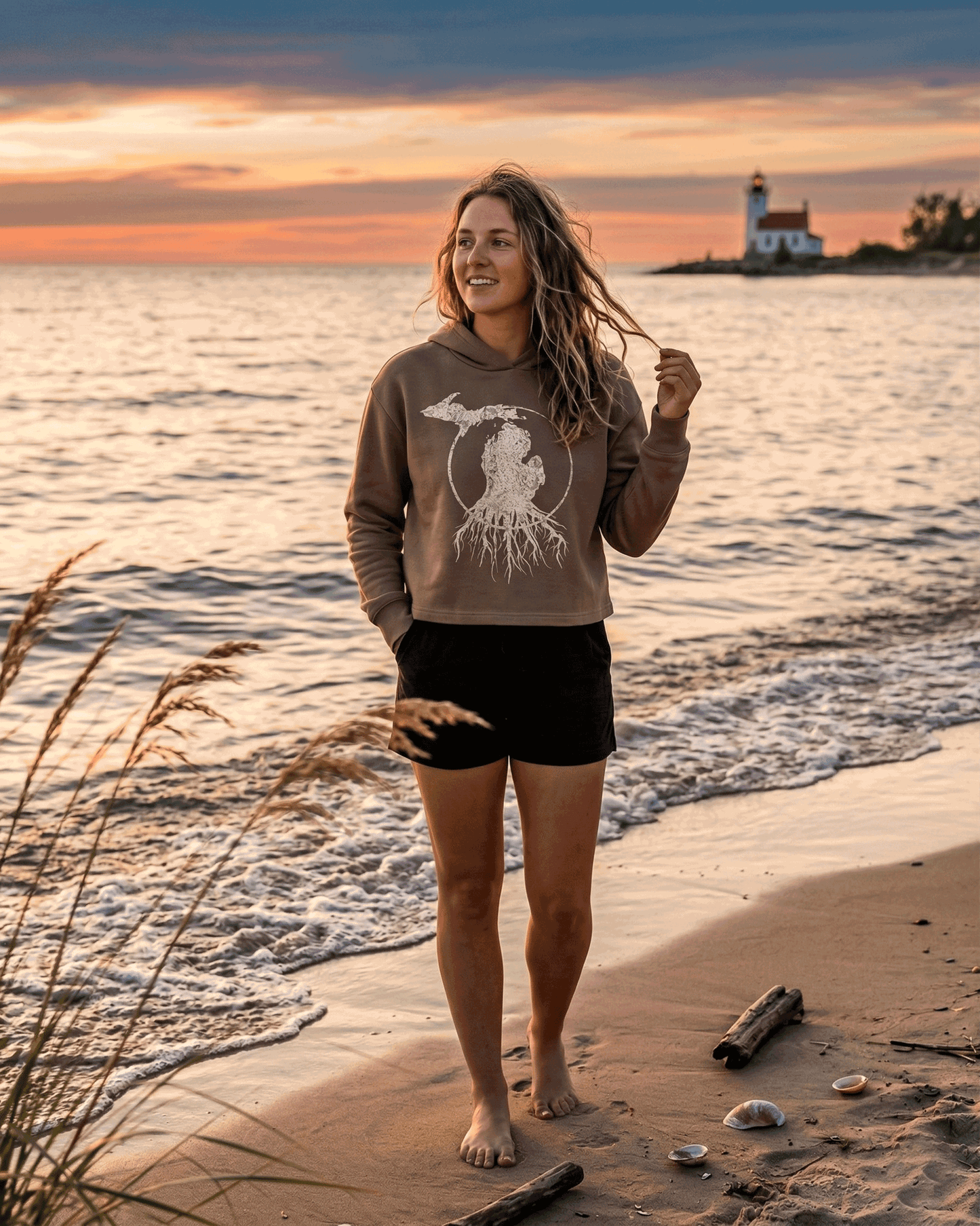 MI Roots - Ladies' Boxy Beach Hood