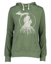 MI Roots - Ladies' Funnelneck Hooded Tee